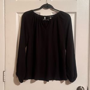 Tahari Long Sleeves Black Blouse Size XS/TP